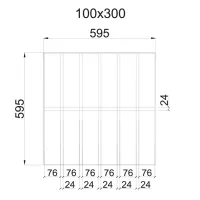 Грильято GL-24 Жалюзи ячейка 100x300, высота 34 мм, ширина 24 мм, белый матовый