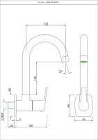 Кран для раковины в кухню Essco Aspire APR-CHR-101347N Хром