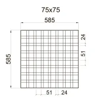 Грильято GL-24 ячейка 75x75, высота 34 мм, ширина 24 мм, белый матовый