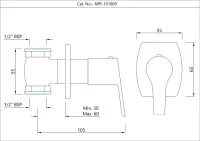 Настенный запорный клапан Essco Aspire APR-CHR-101069 Хром