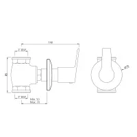 Настенный запорный клапан Essco Aspire APR-CHR-101081 Хром