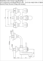 Смеситель для ванны и душа Essco Marvel MQT-CHR-517BKN Хром