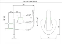 Кран угловой с фланцем Essco Orbit ORB-CHR-105053 Хром