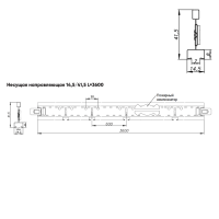 Подвесная система Албес T-15 Struna рейка несущая высота профиля 41.5мм, длина 3700мм, металлик матовый