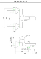 Однорычажный смеситель для ванны и душа Essco Stella STE-CHR-107119 Хром