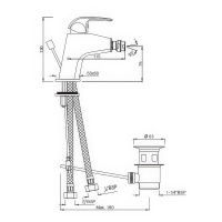 Однорычажный смеситель для биде Essco Orbit ORB-CHR-105213B Хром